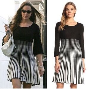 Calvin Klein Black and White Striped Dress